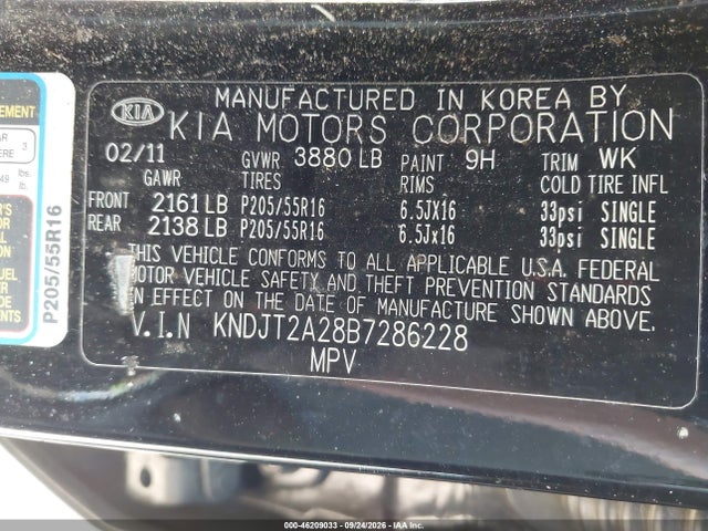 Aukcja sprzedaży 2011 Kia Soul +, vin: KNDJT2A28B7286228, numer aukcji: 46209033