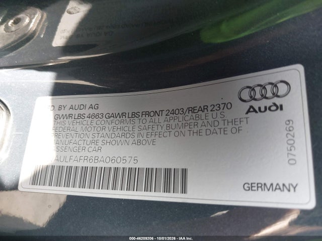 Aukcja sprzedaży 2011 Audi A5 2.0t Premium, vin: WAULFAFR6BA060575, numer aukcji: 46209206