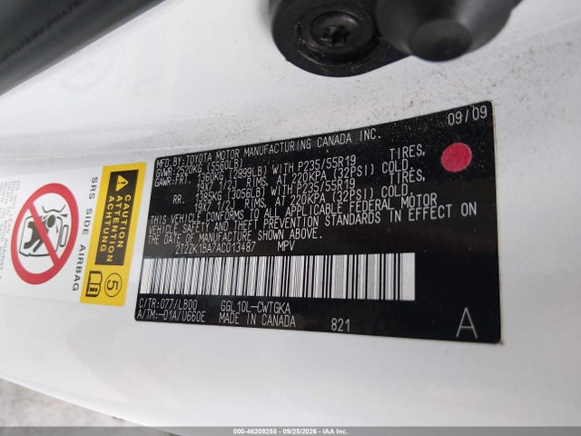 Aukcja sprzedaży 2010 Lexus Rx 350, vin: 2T2ZK1BA7AC013487, numer aukcji: 46209255