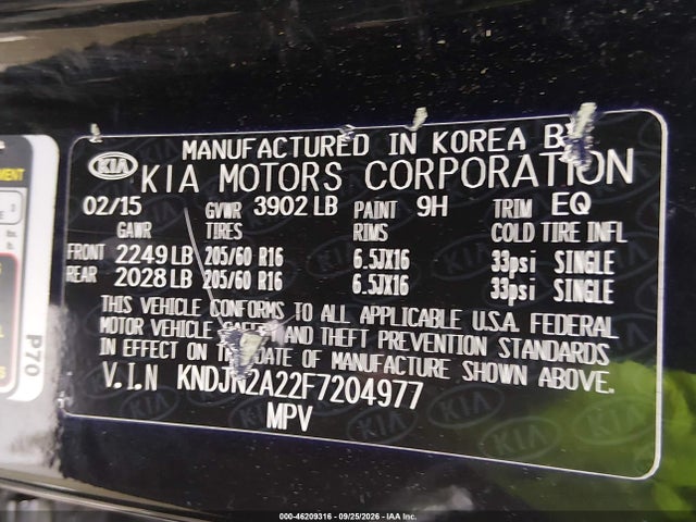 KIA Soul 2015 KNDJN2A22F7204977 Image 9