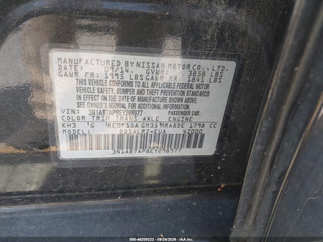 Продаж на аукціоні авто 2014 Nissan Sentra Sr, vin: 3N1AB7AP8EY298977, номер лоту: 46209323