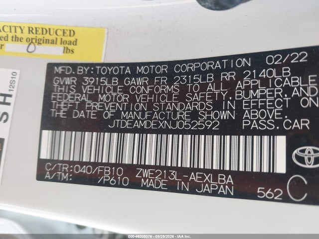 Toyota Corolla Hybrid Le 2022 JTDEAMDEXNJ052592 Image 9