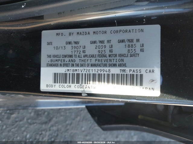 JM1BM1V72E1129948 Mazda Mazda3 I Touring