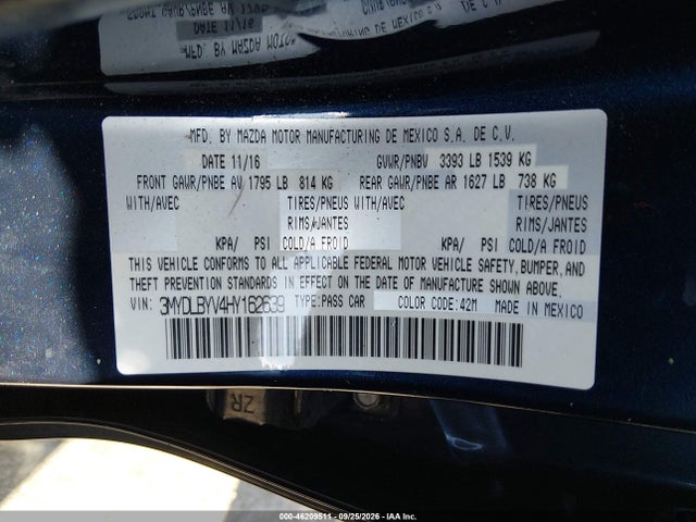 Продаж на аукціоні авто 2017 Toyota Yaris Ia, vin: 3MYDLBYV4HY162639, номер лоту: 46209511