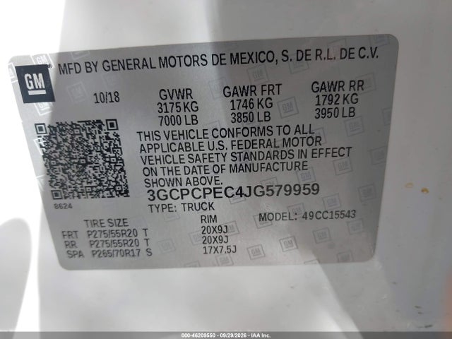 Chevrolet Silverado 1500 Custom 2018 3GCPCPEC4JG579959 Image 9