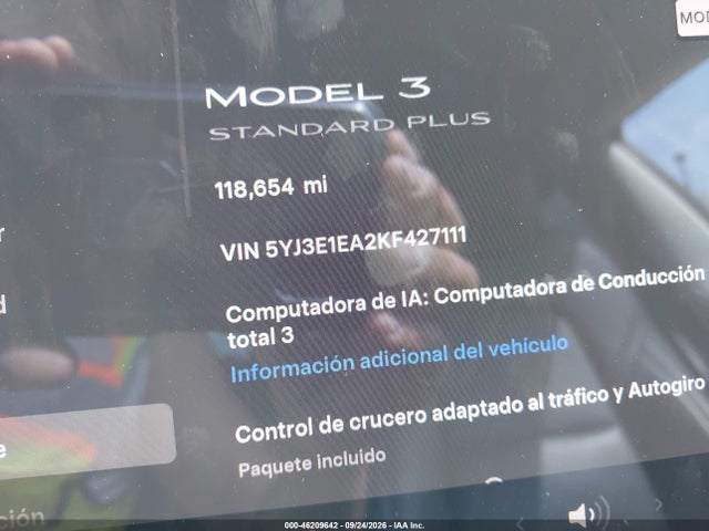 Aukcja sprzedaży 2019 Tesla Model 3 Long Range/mid Range/standard Range/standard Range Plus, vin: 5YJ3E1EA2KF427111, numer aukcji: 46209642