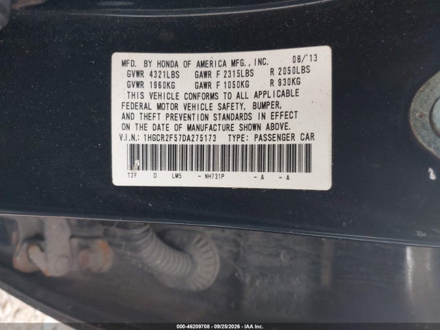 Продажа на аукционе авто 2013 Honda Accord Sport, vin: 1HGCR2F57DA275173, номер лота: 46209708