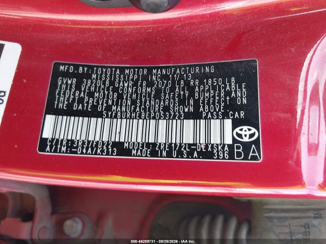 Aukcja sprzedaży 2014 Toyota Corolla S, vin: 5YFBURHE8EP053723, numer aukcji: 46209731