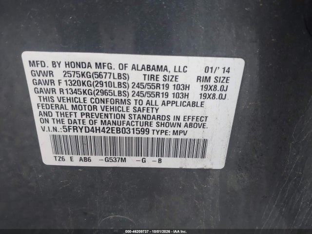 2014 Acura Mdx Technology Package მანქანა იყიდება აუქციონზე, vin: 5FRYD4H42EB031599, აუქციონის ნომერი: 46209737