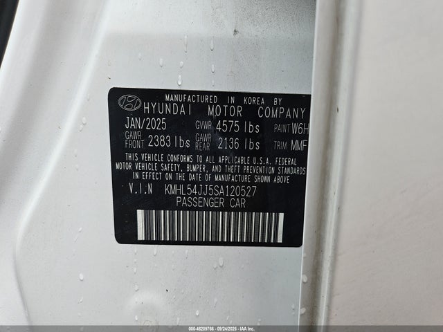 Продажа на аукционе авто 2025 Hyundai Sonata Hybrid Limited, vin: KMHL54JJ5SA120527, номер лота: 46209766