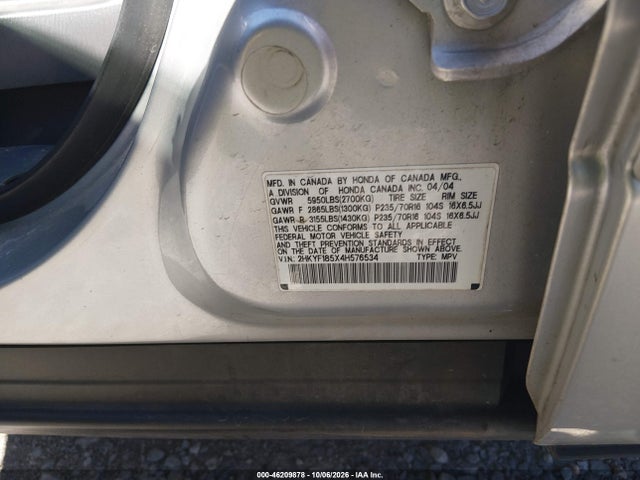 Продаж на аукціоні авто 2004 Honda Pilot Ex-l, vin: 2HKYF185X4H576534, номер лоту: 46209878
