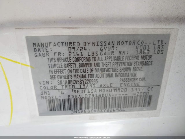 Nissan SENTRA SV 2025 3N1AB8CV5SY226986 Image 9