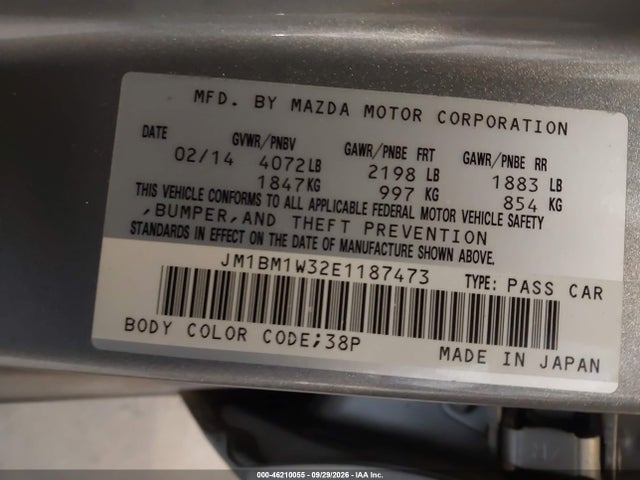 Продаж на аукціоні авто 2014 Mazda Mazda3 S Grand Touring, vin: JM1BM1W32E1187473, номер лоту: 46210055