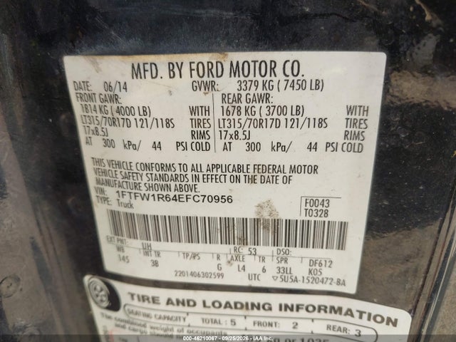 Продаж на аукціоні авто 2014 Ford F-150 Svt Raptor, vin: 1FTFW1R64EFC70956, номер лоту: 46210067