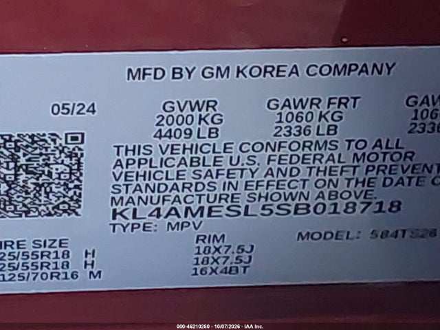 46210280 :رقم المزاد ، KL4AMESL5SB018718 vin ، 2025 Buick Encore Gx Sport Touring Awd مزاد بيع