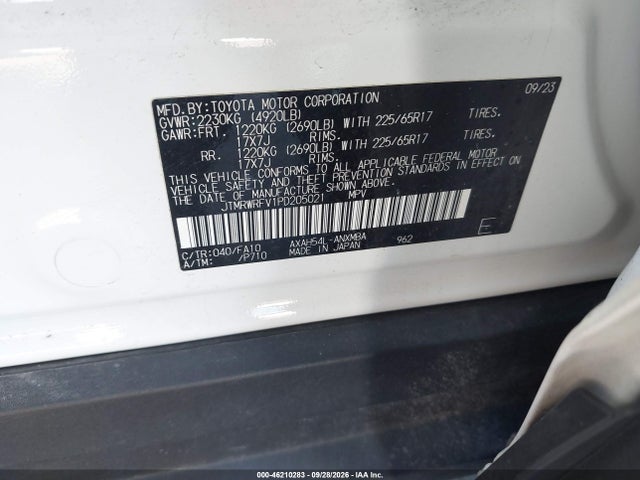 46210283 :رقم المزاد ، JTMRWRFV1PD205021 vin ، 2023 Toyota Rav4 Hybrid Xle مزاد بيع