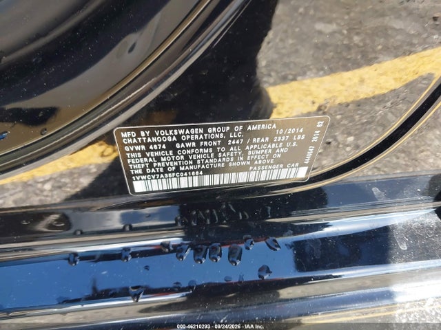 46210293 :رقم المزاد ، 1VWCV7A35FC041664 vin ، 2015 Volkswagen Passat 2.0l Tdi Sel Premium مزاد بيع