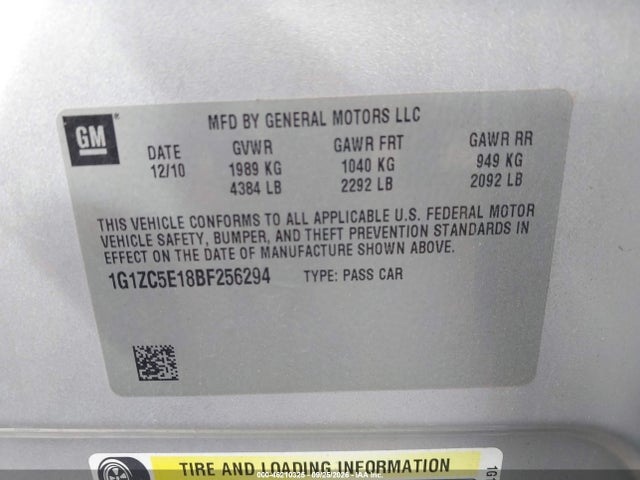 2011 Chevrolet Malibu 1lt მანქანა იყიდება აუქციონზე, vin: 1G1ZC5E18BF256294, აუქციონის ნომერი: 46210325