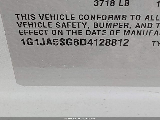 Aukcja sprzedaży 2013 Chevrolet Sonic Ls Auto, vin: 1G1JA5SG8D4128812, numer aukcji: 46210408
