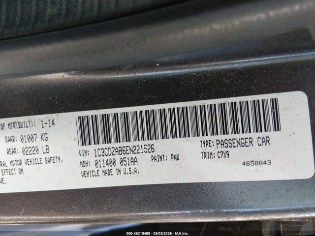 Продажа на аукционе авто 2014 Dodge Avenger Se, vin: 1C3CDZAB6EN221526, номер лота: 46210499