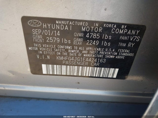 Aukcja sprzedaży 2014 Hyundai Azera, vin: KMHFG4JG1EA424163, numer aukcji: 46210637