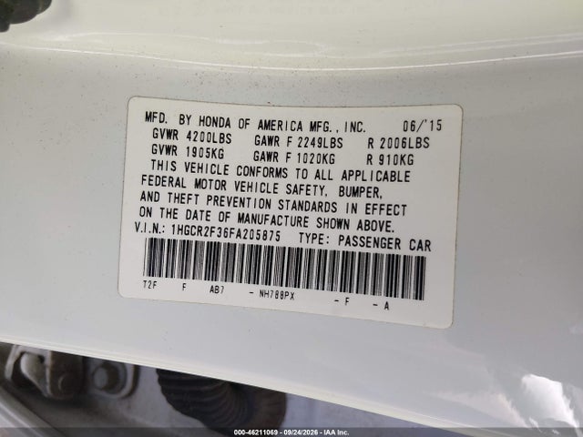 1HGCR2F36FA205875 Honda ACCORD LX