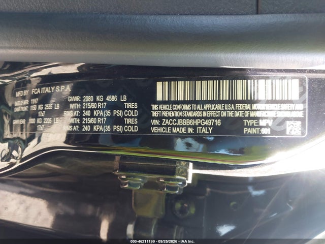 Продаж на аукціоні авто 2017 Jeep Renegade Latitude 4x4, vin: ZACCJBBB6HPG49716, номер лоту: 46211199