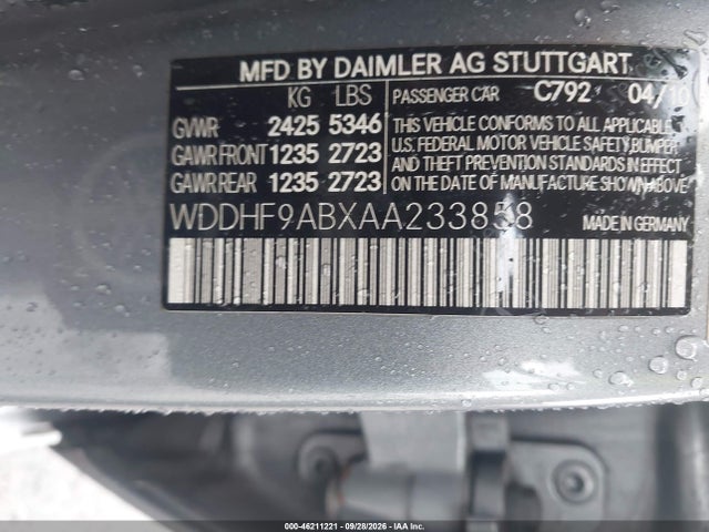 Продаж на аукціоні авто 2010 Mercedes-benz E 550 4matic, vin: WDDHF9ABXAA233858, номер лоту: 46211221