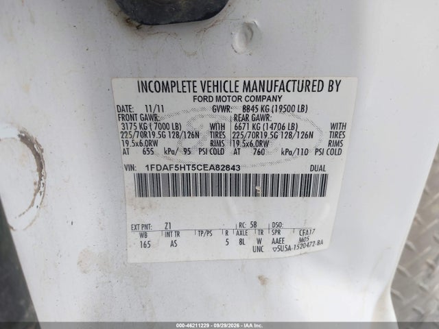 Продажа на аукционе авто 2012 Ford Super Duty F-550 Drw Xl, vin: 1FDAF5HT5CEA82843, номер лота: 46211229