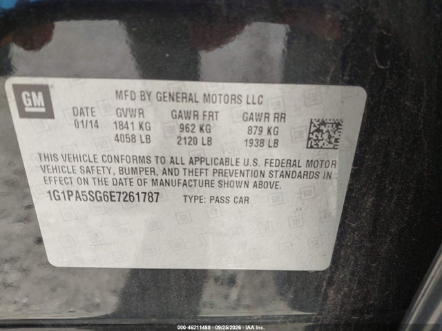 Chevrolet Cruze Ls Auto 2014 1G1PA5SG6E7261787 Image 9