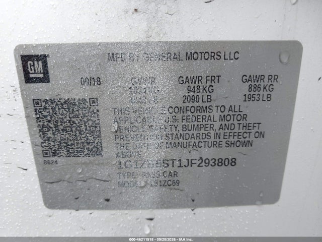 Aukcja sprzedaży 2018 Chevrolet Malibu 1ls, vin: 1G1ZB5ST1JF293808, numer aukcji: 46211518