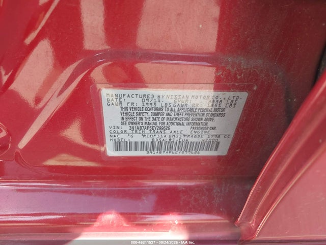 46211527 :رقم المزاد ، 3N1AB7AP6EY299626 vin ، 2014 Nissan Sentra Sr مزاد بيع