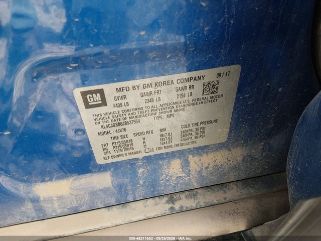 46211652 :رقم المزاد ، KL4CJGSB6JB537554 vin ، 2018 Buick Encore Essence مزاد بيع