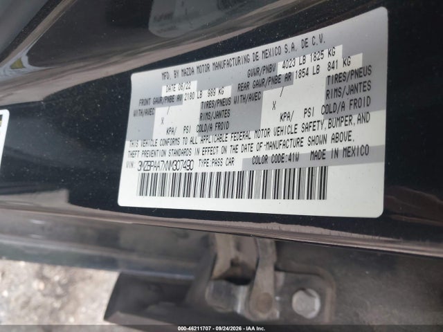 Aukcja sprzedaży 2022 Mazda Mazda3 2.0, vin: 3MZBPAA7XNM307490, numer aukcji: 46211707