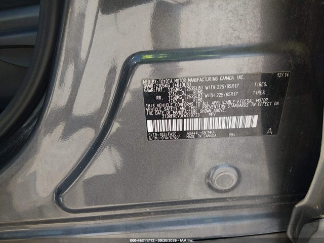 Продаж на аукціоні авто 2015 Toyota Rav4 Xle, vin: 2T3RFREV3FW279723, номер лоту: 46211712