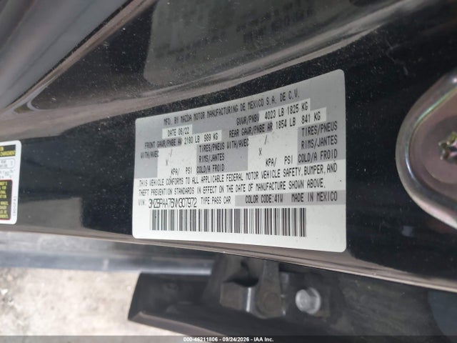 Aukcja sprzedaży 2022 Mazda Mazda3 2.0, vin: 3MZBPAA76NM307972, numer aukcji: 46211806