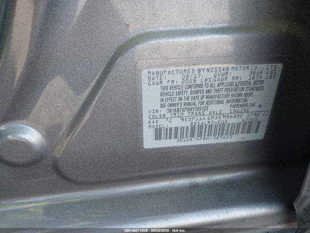 3N1AB7AP8HY389123 Nissan SENTRA SR