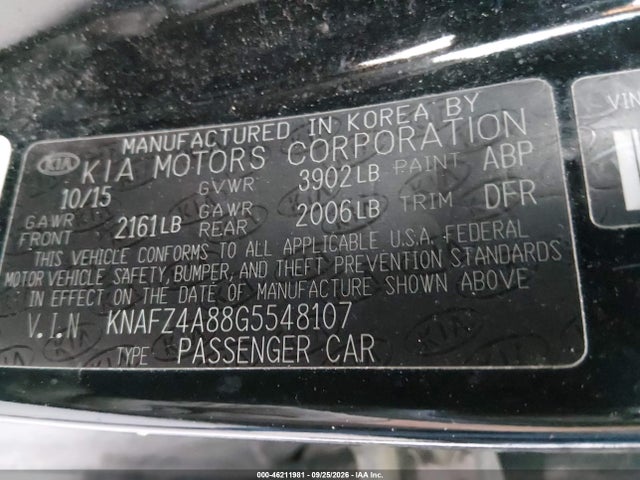 Продажа на аукционе авто 2016 Kia Forte Ex, vin: KNAFZ4A88G5548107, номер лота: 46211981
