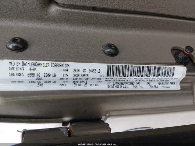 Aukcja sprzedaży 2004 Jeep Wrangler Sahara, vin: 1J4FA59S34P773285, numer aukcji: 46212080
