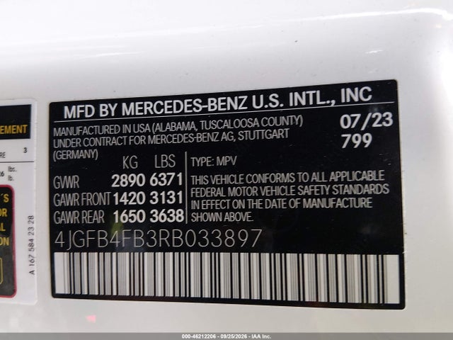 4JGFB4FB3RB033897 Mercedes-Benz Gle 350 4matic