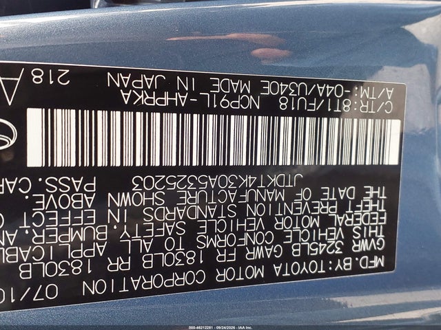 Aukcja sprzedaży 2010 Toyota Yaris, vin: JTDKT4K30A5325203, numer aukcji: 46212281