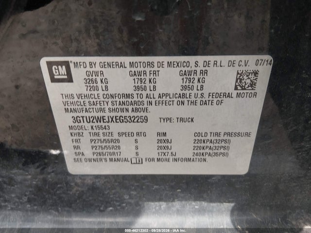 GMC Sierra 1500 Denali 2014 3GTU2WEJXEG532259 Image 9