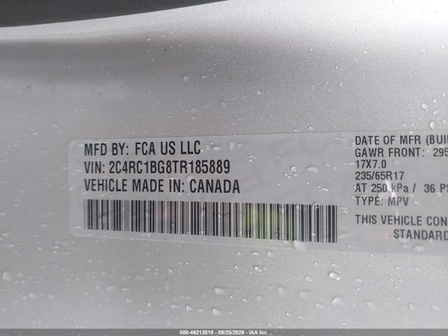 2026 Chrysler Pacifica Select მანქანა იყიდება აუქციონზე, vin: 2C4RC1BG8TR185889, აუქციონის ნომერი: 46212818