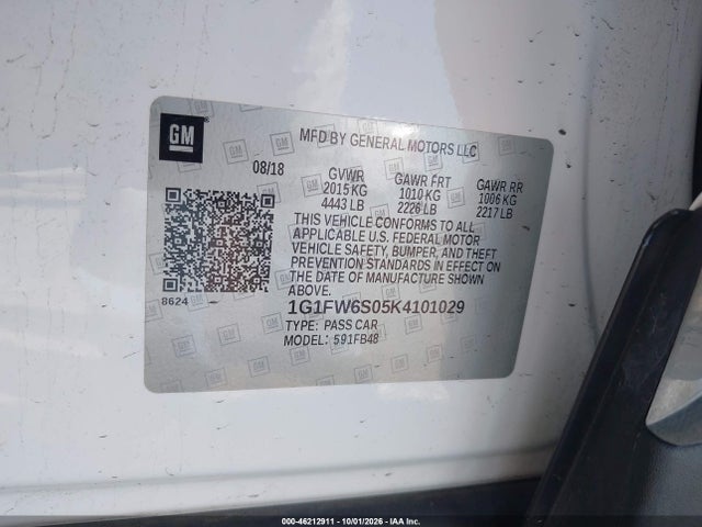 Aukcja sprzedaży 2019 Chevrolet Bolt Ev Lt, vin: 1G1FW6S05K4101029, numer aukcji: 46212911
