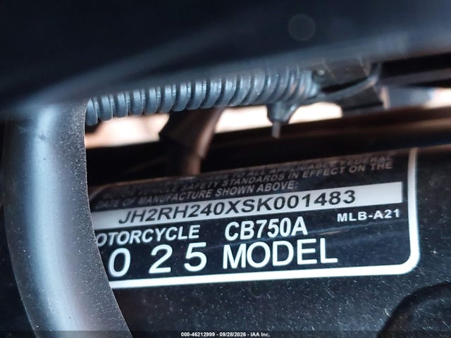 Продажа на аукционе авто 2025 Honda Cb750 A, vin: JH2RH240XSK001483, номер лота: 46212999