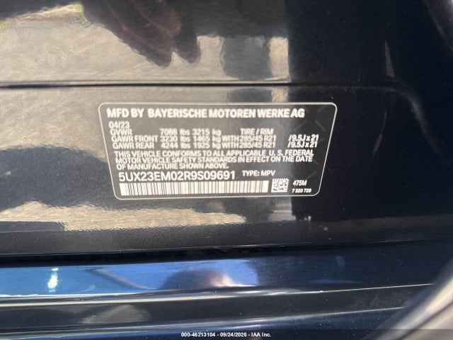 46213104 :رقم المزاد ، 5UX23EM02R9S09691 vin ، 2024 Bmw X7 Xdrive40i مزاد بيع