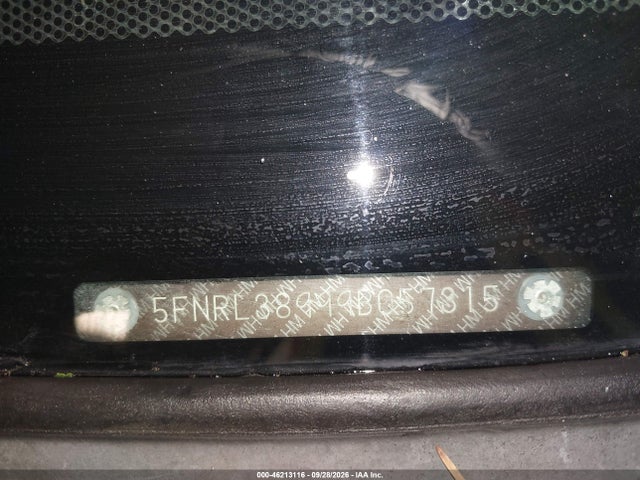 2009 Honda Odyssey Touring მანქანა იყიდება აუქციონზე, vin: 5FNRL38999B057315, აუქციონის ნომერი: 46213116