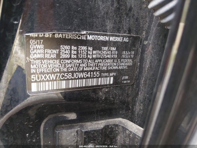 Aukcja sprzedaży 2018 Bmw X4 M40i, vin: 5UXXW7C58J0W64155, numer aukcji: 46213162