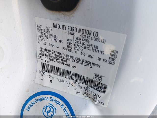 1FTBF2A65GEA65395 Ford Super Duty F-250 Srw Xl