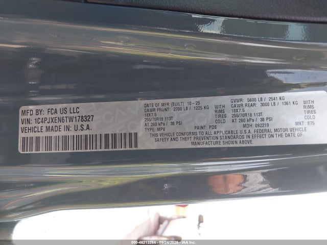 Aukcja sprzedaży 2026 Jeep Wrangler Sahara 4x4, vin: 1C4PJXEN6TW178327, numer aukcji: 46213284